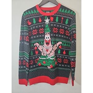 SpongeBob‎ Patrick Star Christmas Ugly Sweater Men's M Black Holiday Nickelodeon